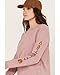 Carhartt Women's Loose Fit Heavyweight Long Logo Sleeve Graphic T-Shirt, Foxglove Snow Heather, Large