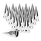 33mm x 4 3/4' Chromed Spike Lug Nuts Covers Push on,ABS Chrome Plastic Caps Pointed Push-on Lug Nut Cover for Semi Trucks Trailers, Pack of 20 PCS