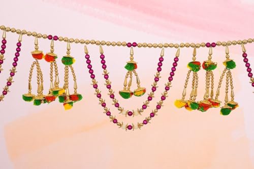 Image of Multi Beads Home Decor Hanging Toran Main Door Garlands Handmade Bandhanwar Door Entrance Hanging Home Traditional Wall Decoration Diwali Gift