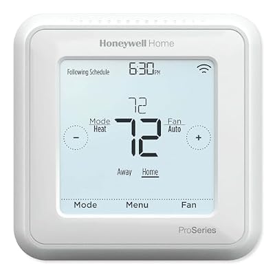 Honeywell Home TH6320ZW2007/U Z-Wave T6 Pro Programmable Touchscreen Thermostat with SmartStart, Low Voltage, UWP Mounting System, Cover Plate, Color - White
