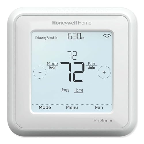 Honeywell Home TH6320ZW2007/U Z-Wave T6 Pro Programmable Touchscreen Thermostat with SmartStart, Low Voltage, UWP Mounting System, Cover Plate, Color - White