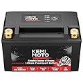 KEMIMOTO Lithium Motorcycle Battery YTX14-BS/YTX9-BS, LiFePO4 Lithium Battery 12v 6Ah, Pre-Charged Powersports Battery, with 5 Universal-Fit EVA Spacers, Compatible with Motorcycle ATV UTV Jet Ski