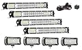 LED Light Bar Kit for Truck, (4) 12 Inch 120W Slim Light Bars, (4) 7 Inch LED Pods, (1) Wiring Harness, 12V 24V Car Truck ATV Tractor Work Lights, Waterproof Car Off Road Driving Lighting