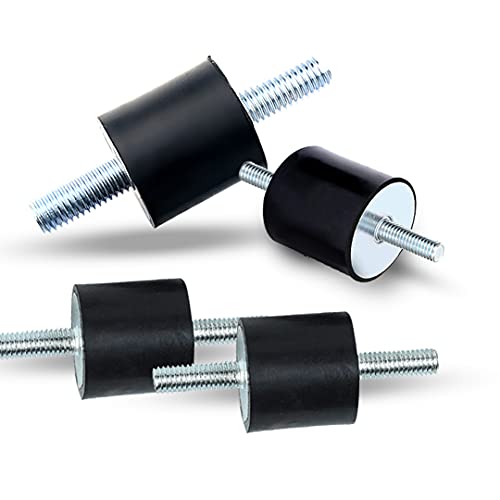 ASFINS Silentblock M6 Schwingungsdämpfer M6 Gummipuffer m6 für Luftkompressoren Dieselmotoren Benzinmotoren Wasserpumpen, 4 Stücke (25 * 20, M6*18)