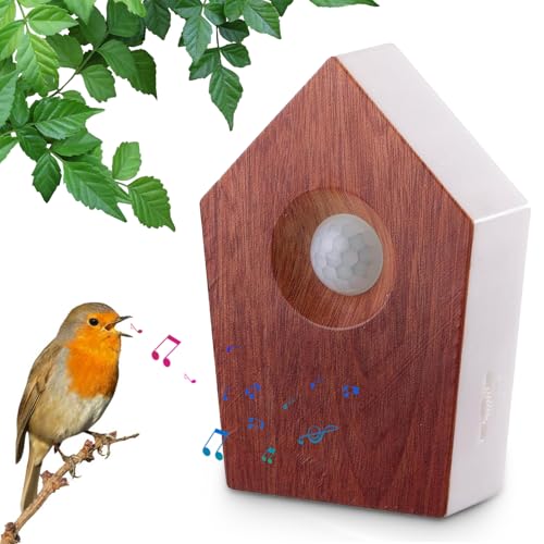Bird Sound Box with Motion Sensor, Natural Chirping Bird Box for Relaxation & Therapy, 30s Bird White Noise Machine for Bathroom, Living Room, Hallway
