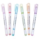 SUPVOX Rotuladores Fluorescentes Rodillo 6 Colores Surtidos para Dibujo y Manualidades, Marcadores Curvos para Arte y Diario, Set Portátil Oficina