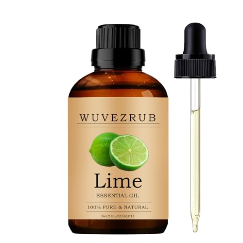 Wuvezrub Lime Essential Oils 60ML Pure Lime Essential Oil for Aromatherapy Diffuser - 2 Fl Oz