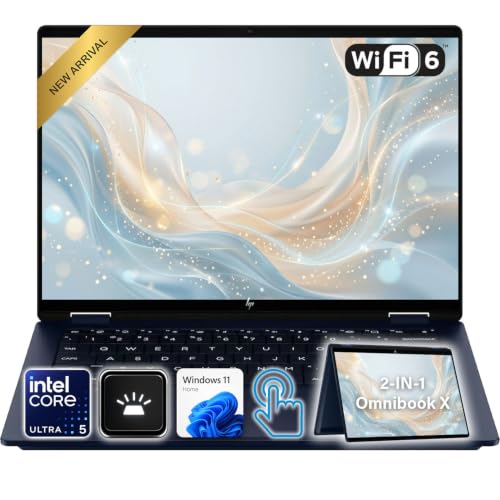 HP OmniBook X Flip 14" Next Gen AI 2-in-1 Laptop | 2K Touchscreen | Intel Core Ultra 5 226V | 16GB DDR5 RAM | 512GB PCIe SSD | Win 11 | Backlit Keyboard | Built for Work, Creativity & Productivity