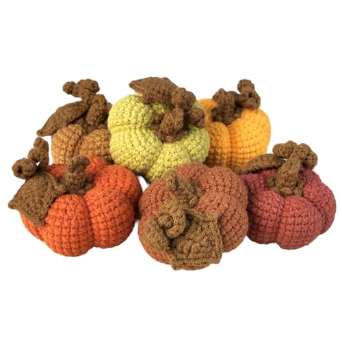 Joekaran Crochet Mini Pumpkins Set of 6, Fall Decor, Thanksgiving