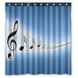 Standard-Store Custom Lovely Melody Music Notes Shower Curtain 66' x 72'