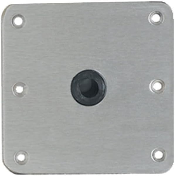 attwood 64839 Lock'N-Pin 3/4" Pin Base - Stainless Steel with Nylon Bushing, Non-Threaded - 4" x 8"