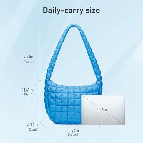 Image of Puffer Bag for Women,Large Lightweight Quilted Tote Bag for Women Puffy Hobo Crossbody Handbags with Padding,Zip Pockets