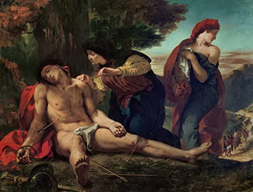 Tableau St de Ferdinandeugène Delacroix décoratif vintage de 60x90cm pour mur de chambre