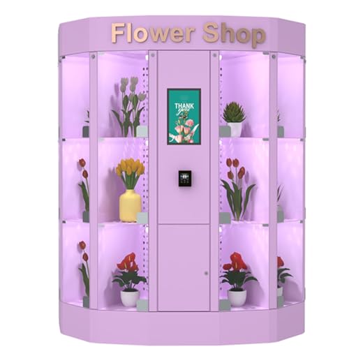 Floral Vending Machine, Fresh Flower Vending Machine, Flower Vending Machine Industrial Use Configuration with Organized Display Zones for Shopping Plaza, Business District and Event Venue