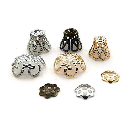 Mixed 1100 Pcs Hollow Flower Beads End Caps For Jewelry Making Bracelet Necklace Earrings (M265) #TOP13