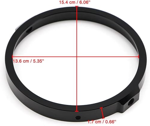 Miniatura 8 de Dreamseek Soporte de anillo de montaje redondo para faros delanteros de motocicleta de 5.75 pulgadas para Harley Sportster XL883 XL1200 Yamaha Honda