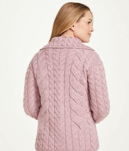 Image of Ladies Buttoned Cabled Cardigan-L