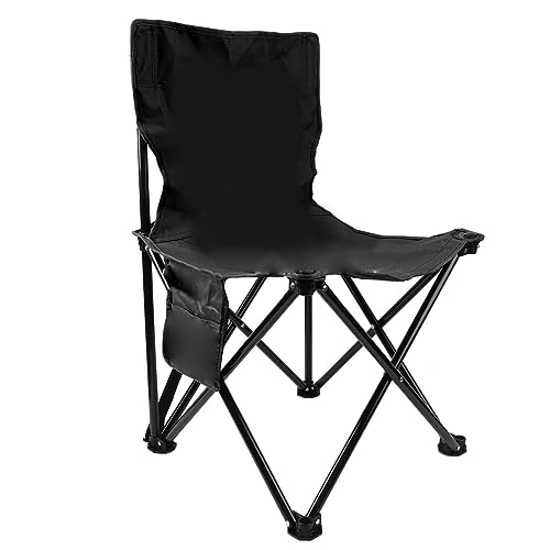 Chaise de camping pliante noire avec support stable et pliable - 6