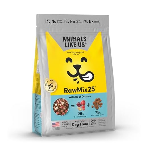 Animals Like Us RawMix 25 Grass-Fed Beef Freeze-Dried Raw Mix Dog Food, 25% Raw + Kibble, High Protein, Grain-Free, Non-GMO, 2 lb