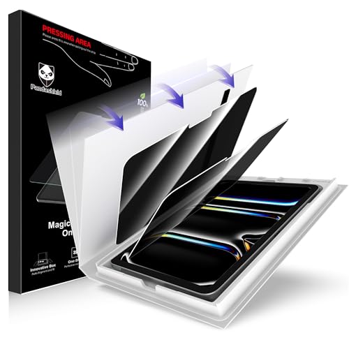 Image of PandaShield 2-Pack Privacy Screen Protector Easy-Installation Box for iPad Pro [11-in.] M5 /M4 (2025 /2024), Anti-Spy, Bubble Free, Scratch Resistant, Apple Pencil Support