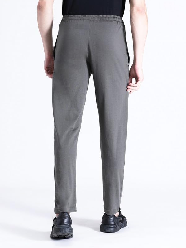 Image of CROCODILE Men Solid Regular Fit Track Pant | Mid Rise | Drawstring Waist | Regular Length | Casual Sports Lounge Bottomwear Jet Black