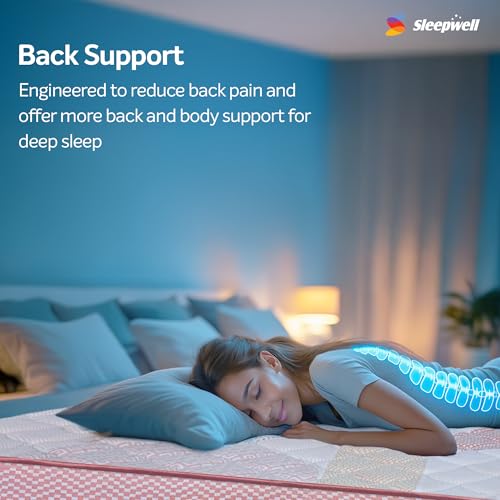 Image of Sleepwell Durafirm Classic Mattress | Rebonded Foam| Extra Firm, Quilted Top & Anti-Sag | Single Size | 75x36x5 | 10 Yr Warranty