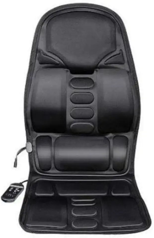 Assento Massageador Vibratório com Aquecimento, Preto, Controle Remoto, para Cadeira, Casa e Carro