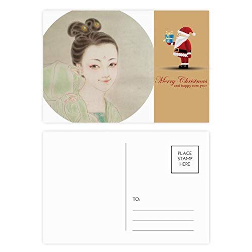 Cartes postales chinoises vertes pour réussir vos peintures de beauté du Père Noël traditionnel