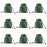 10 Stück 10*13cm Schmuck Seidenbeutel, Chinesische Seidenbrokat Geldbörse Geschenkbeutel mit Kordelzug Schmuckbeutel Süßigkeiten Schokoladenbeutel Für Weihnachten Neujahr Geburtstagsfeier,Grün