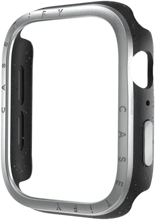 CASETiFY Impact Watch Case [Brushed Aluminium Bezel] Compatible with Apple Watch Series 4-6, SE - 40mm - Silver