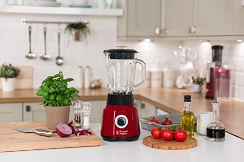 Russell Hobbs blender, blender kielichowy, skokowa regulacja obrotów, ostrza ze stali nierdzewnej, szklany kielich, 22 tyś. obrotów/min., pojemność 1,5l, moc 650W, czerwony, Desire 24720-56