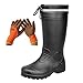 YANMUZI Stivali di Gomma da Uomo, Stivali di Celle Frigorifere Stivali di Gomma Impermeabili Antiscivolo Stivali Termici Ultraleggeri con Coulisse Regolabili,Black-42-43