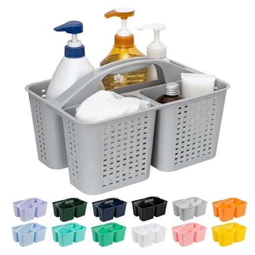 Tiawudi Portable Shower Caddy, Caddy Organizer with Handle, Plastic Shower Basket Hold Soap, Shampoo, Hair Supplies and Beauty Products, Cleaning Supplies Organizer for Home, Dorm, Shelf and Cabinet