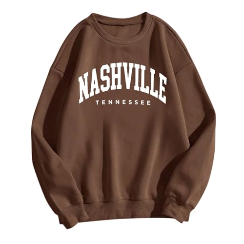 Sudadera de mujer de gran tamaño con estampado de letras moderno y mangas largas informales