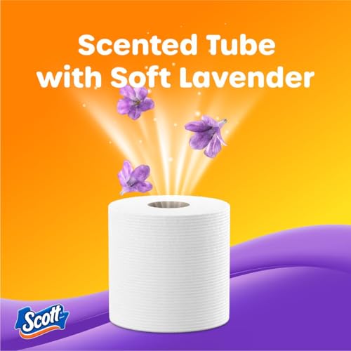 Scott ComfortPlus Toilet Paper with Soft Lavender Scented Tube, 12 Mega Rolls, 310 Sheets per Roll, Septic-Safe, 1-Ply Toilet Tissue - 5