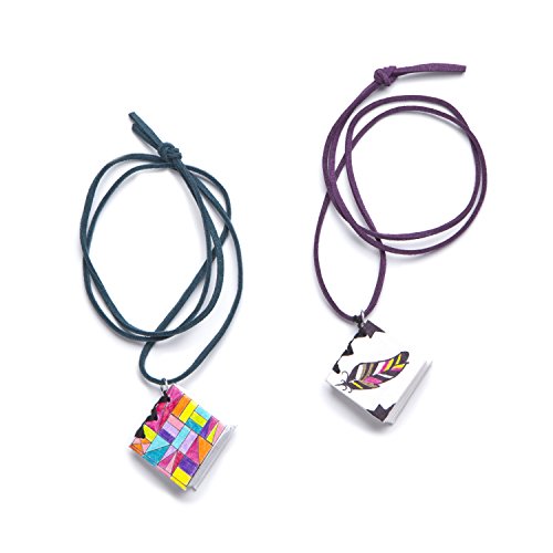 Craft-tastic Book Necklaces Kit - Craft Kit Makes 2 Design-Your-Own Book Necklaces - Thumbnail 6