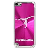 Case Compatible with iPod Touch 5th/6th/7th Generation, Gymnast Girl, Personalized Engraving Included (Pink)
