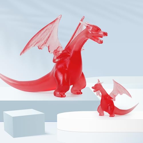 Image of 3D Printer Resin, 16K High Transparent Resin, High Precision & Clear 3D Printing Photopolymer Liquid, 405nm Fast UV-Curing Resin for LCD /DLP /MSLA 3D Printer, Clear Red 1000g