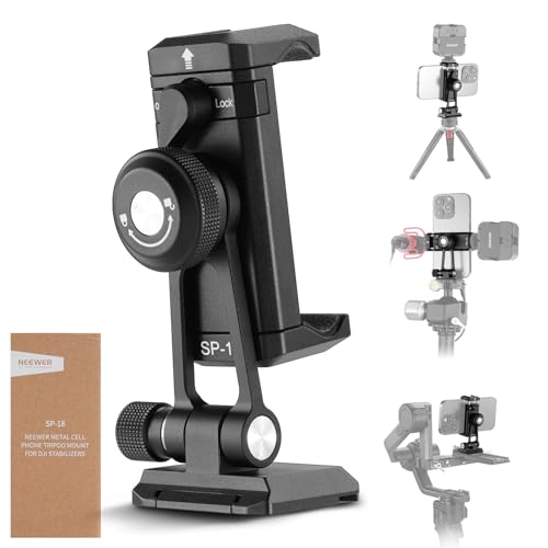Support de téléphone universel pour trépied avec griffe supérieure et trous 6,35mm