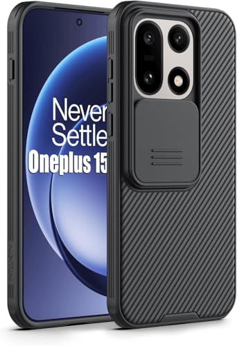 Image of PRITO Nilkin Classic Series for OnePlus 15 (1+15) Case with Camera Cover, [Camera Lens Protector] [Scratch-Resistant] [360 Full Protection] Shockproof Slim Phone Case (Black, 1+15)