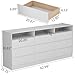 Gyfimoie 9 Drawer Double Dresser with Power Outlet, Accent Chests of Drawers with LED Light, Modern White Storage Dresser with Charging Station (Mirror Not Included) (9 Drawers-White)