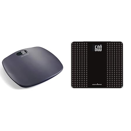 HealthSense Ultra-Lite PS 126 Digital Personal Body Weight Scale with STEP-On Technology (Grey) & HealthSense Glass-Top PS 117 Digital Personal Body Weighing Scale (Black/Gray)