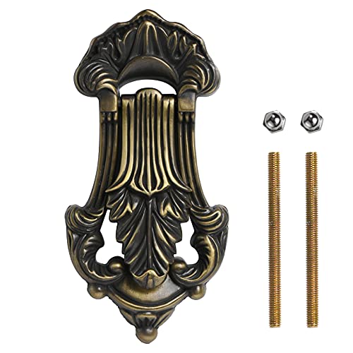 Antique Brass Traditional Door Knocker, Leaf Design for Front Door 7x3.5 