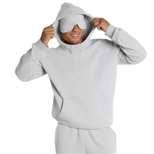 Airplane Mode Travel Hoodie with Eye Mask Built In Comfort Airplane Hoodie for Women Men Wearable Blanket Hoodies Unisex4