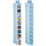 AHORRO DE ESPACIO: Cada organizador para colgar en el armario mide 29,9 cm x 15,2 cm x 127,0 cm, por lo que cabe en cualquier armario. Así los zapatos podrán guardarse discretamente en el dormitorio.