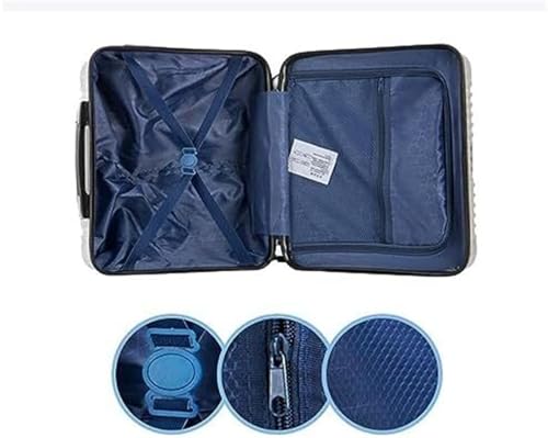 Durable Suitcase for Women 18inch Luggage Light Hard Edge Suitcase Small Boarding Carry On Luggage Suitcase Retro Suit Case (Color : Black, Size : 18inch)2