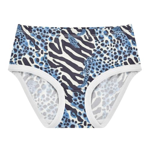 Wusikd Zebra Stripes Girls' Underwear Cotton Blue Leopard Spots Girls Briefs Soft Toddler Underwear 2T
