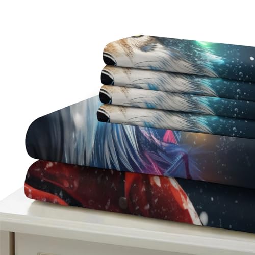 Housse de couette loup 135x200 fermeture éclair pour lit sans pli - 7