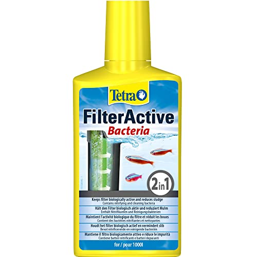 Tetra FilterActive Bacteria- mix of live starter bacteria & sludge-reducing cleaning bacteria to support biological activity in aquarium extend cleaning intervals & improve filter performance 250ml