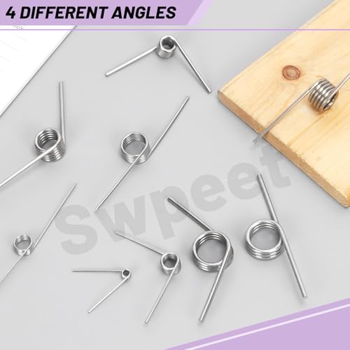 Swpeet 10pcs 180 Grad Edelstahl Torsionsfedern 1,5 mm Drahtdurchmesser 15 mm Außendurchmesser, 50 mm winzige Torsionsfeder Mechanische kleine Torsionsfeder für Heimreparatur Holzbearbeitung